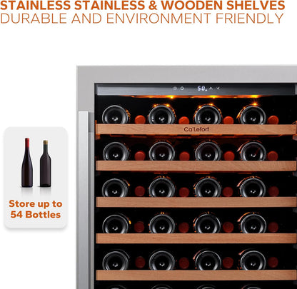 24 in Wine Cooler Refrigerator, 46 Bottle Wine Fridge Dual Zone with Modern Touch Intelligent Digital 40 Degree -65 Degree F Low Noise