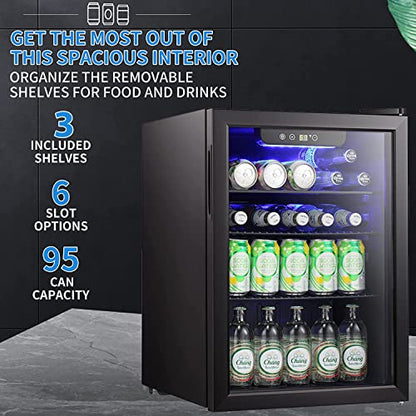 Antarctic Star Mini Fridge-95 CAN Beverage Refrigerator