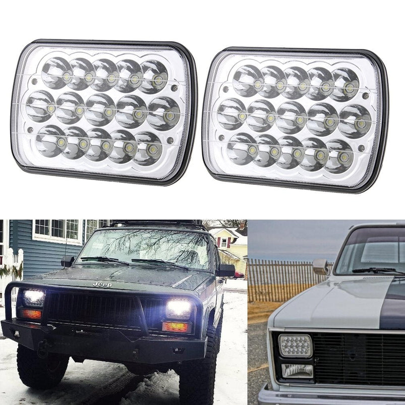 5x7 7x6 LED High/Low Seal Beam H4 9003 Plug 6054 H5054 for Jeep Wrangler Yj Xj GMC Ford Truck Cherokee Chevrolet Toyota Nissan Dodge 2 Set