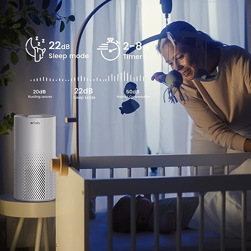 Afloia Air Purifiers for Home Large Room up to 1076 Ft, H13 True HEPA Air Purifiers for Bedroom