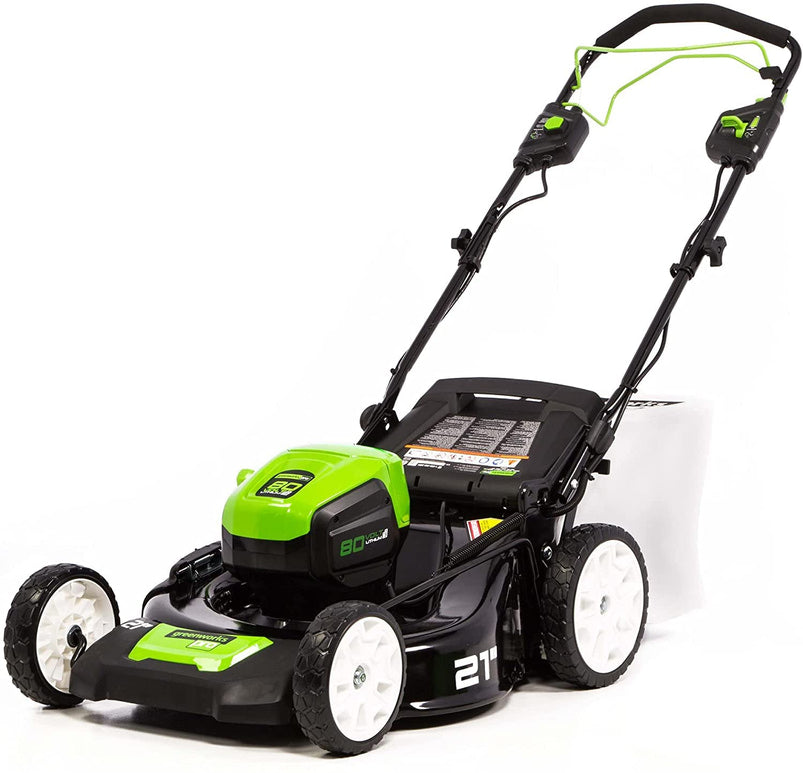 80V Cordless 21 in Self-Propelled Brushless Lawn Mower, Greenworks