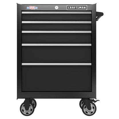 Series 26.5-in W x 37.5-in H 5-Drawer Steel Rolling Tool Cabinet Black, 2000