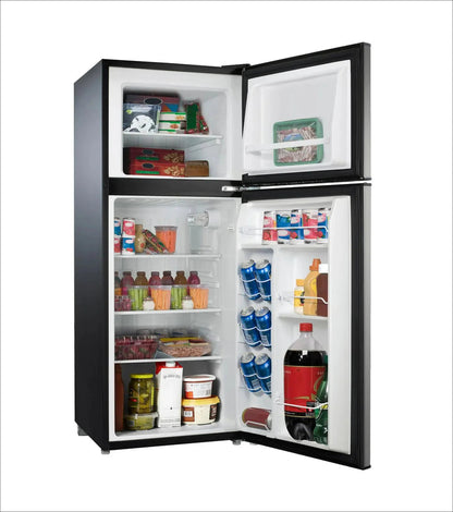4.6. Cu Ft Two Door Mini Refrigerator with Freezer, Stainless Steel