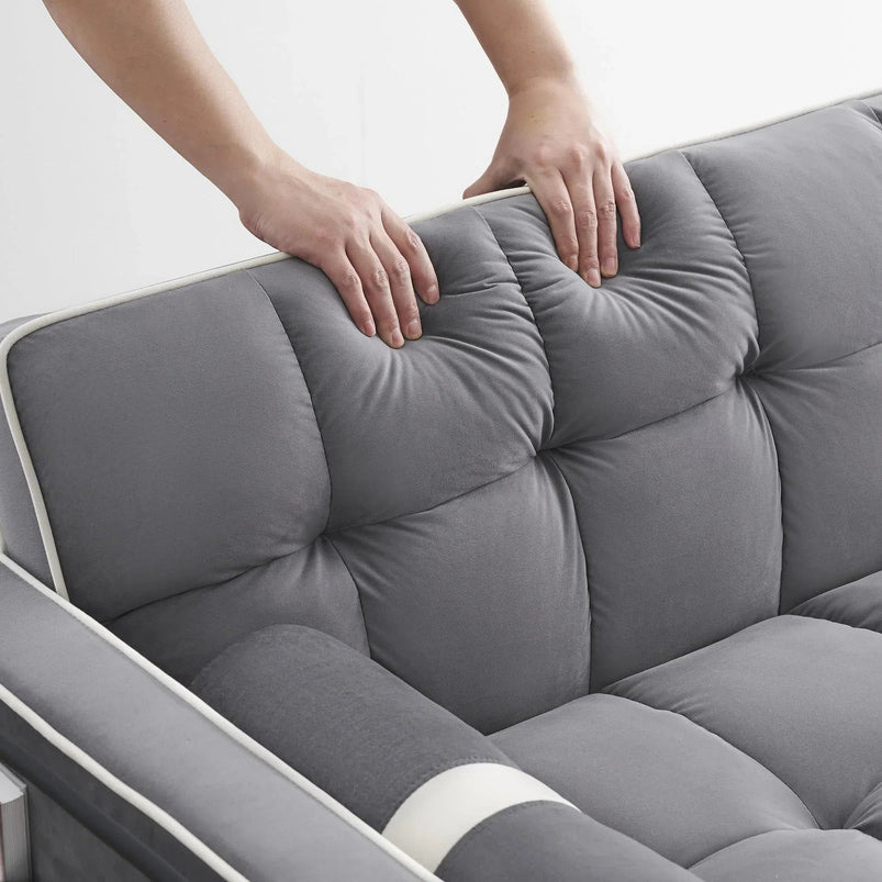 3 in 1 Sleeper Sofa Couch Bed for Living Room Apartment, Grey