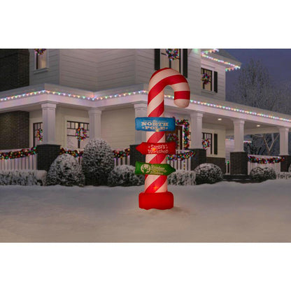 Airblown 8 Ft. Inflatable Candy Cane with Stacking Signs