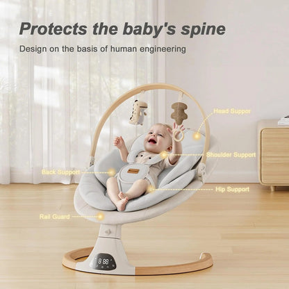Baby Swings for Infants, Monamii Baby Swing, Bluetooth Infant Swing with Music Speaker, 5 Speeds and Remote Control, Indoor and Outdoor Use