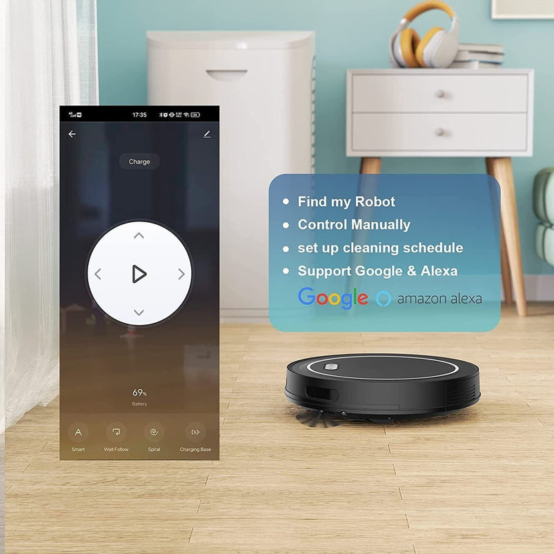 2-in-1 Robot Vacuum and Mop Cleaner with 2500pa Strong Suction
