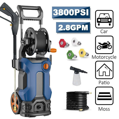 3800PSI 2.8GPM Electric Pressure Washer High Power Cleaner, Water Sprayer Machine