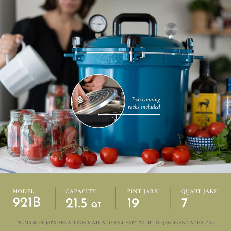 All American 1930, 21.5qt Pressure Cooker/Canner the 921, Metal to Metal Sealing System, Easy to Open and Close, Suitable for Gas, Electric