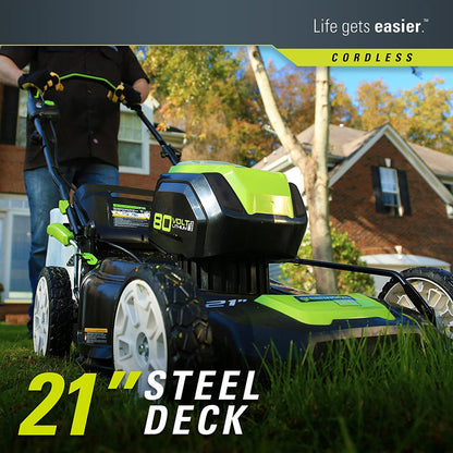 21-Inch 80V Lawn Mower, 2 2Ah Batteries and Charger Included GLM801601