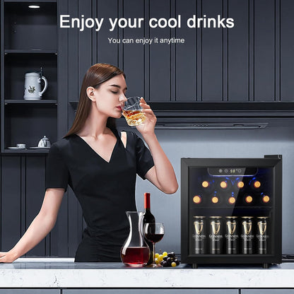 Antarctic Star 36 Bottle Wine Cooler/Cabinet Beverage Refrigerator Small Mini Wine Cellar Beer Soda Bar Fridge Quiet Operation Compressor Adjust