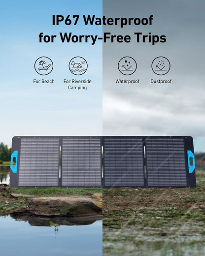 Solix C1000 Portable Power Station with 200W Solar Panel, 1800W Solar Generator, 1056Wh LFP LiFePO4 Battery, 6 AC Outlets, up to 2400W for Home