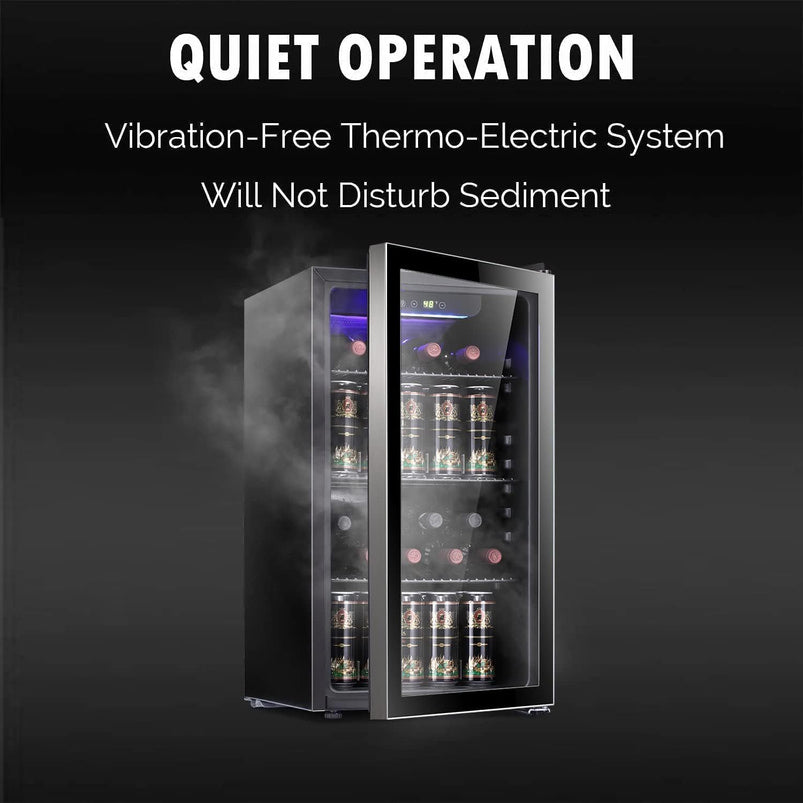 Antarctic Star 36 Bottle Wine Cooler/Cabinet Beverage Refrigerator Small Mini Wine Cellar Beer Soda Bar Fridge Quiet Operation Compressor Adjust