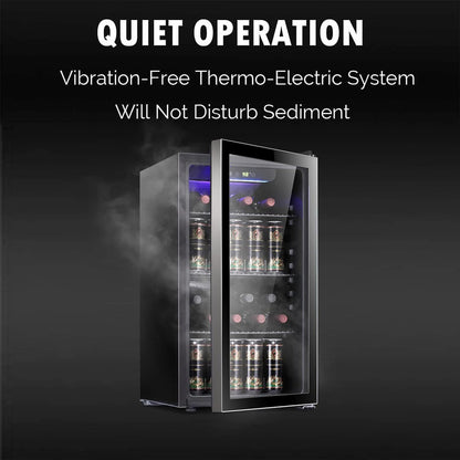 Antarctic Star 36 Bottle Wine Cooler/Cabinet Beverage Refrigerator Small Mini Wine Cellar Beer Soda Bar Fridge Quiet Operation Compressor Adjust