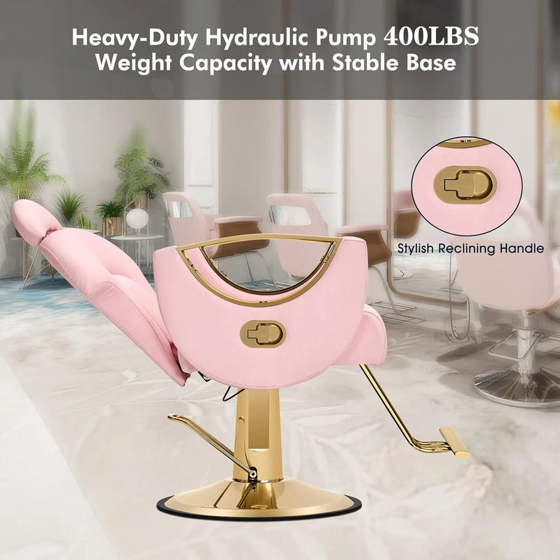 Artist Hand Salon Chair Reclining Barber Chair Oversized Hydraulic Pump Heavy Duty Hair Salon Chair 360 Degree Swivel Hair Chair for Hair Stylist