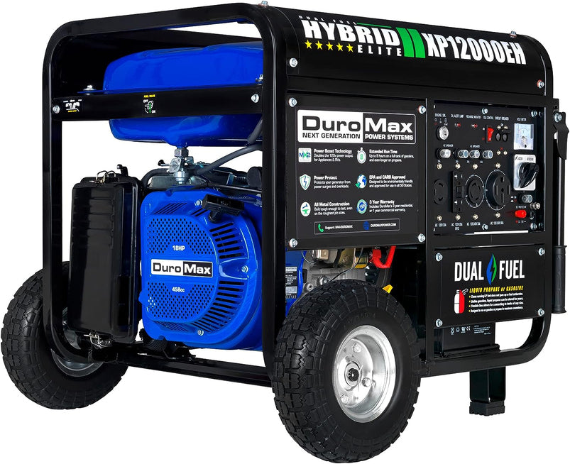 XP12000EH Dual Fuel Generator, 12, 000W Gas/Propane, 457cc 4-Stroke Engine, EPA/Carb Compliant