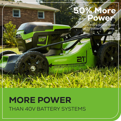 60V 21" Cordless Self-Propelled Lawn Mower, 2 x 4.0Ah Batteries and Dual Port Rapid Charger