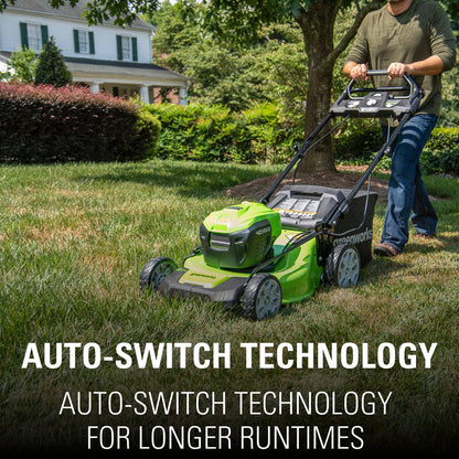 80V Cordless 21 in Self-Propelled Brushless Lawn Mower, Greenworks