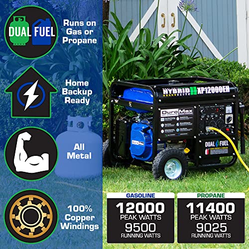 XP12000EH Dual Fuel Generator, 12, 000W Gas/Propane, 457cc 4-Stroke Engine, EPA/Carb Compliant