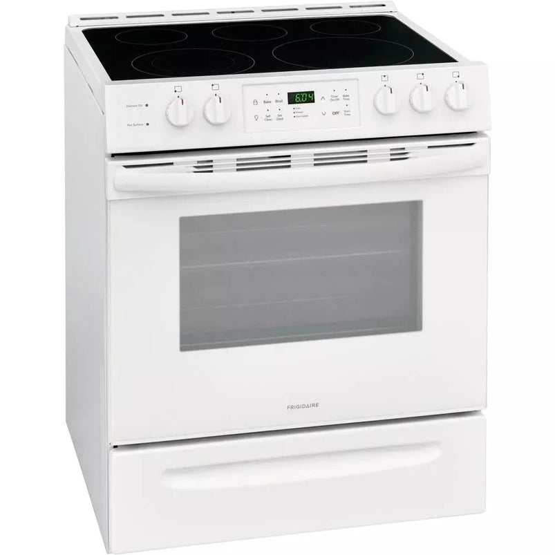 30 In. 5.0 Cu. Ft. Single Oven, White with Nvs Black Glass
