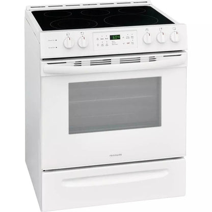 30 In. 5.0 Cu. Ft. Single Oven, White with Nvs Black Glass