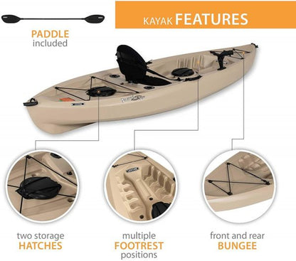 Lifetime 90806 Tamarack Angler 100 Fishing Kayak C 2 Pack Paddles Included