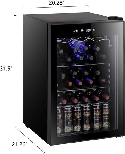 Antarctic Star 36 Bottle Wine Cooler/Cabinet Beverage Refrigerator Small Mini Wine Cellar Beer Soda Bar Fridge Quiet Operation Compressor Adjust