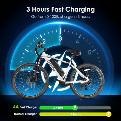 Adult Electric Bike, 350W BAFANG Motor 500W Peak, 4A 3H Fast Charging, 468Wh Li-Ion Battery, 21 Speed Gears, Air Saddle