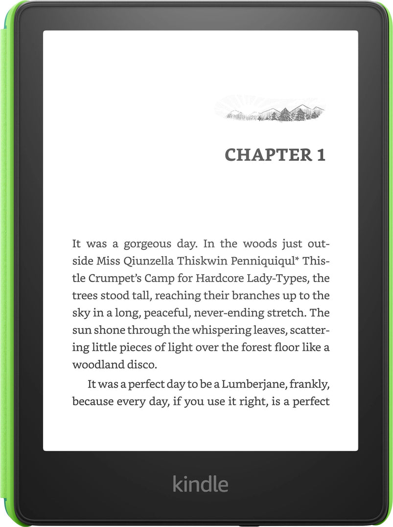 Amazon, Kindle Paperwhite Kids E-Reader 6.8 in Display with Kid-Friendly Cover, 16GB, 2022, 2023, Emerald Forest