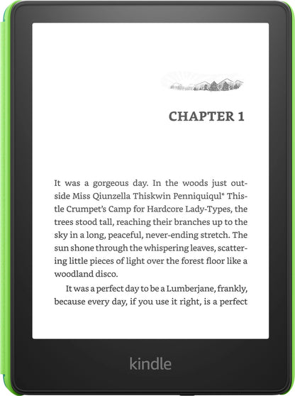 Amazon, Kindle Paperwhite Kids E-Reader 6.8 in Display with Kid-Friendly Cover, 16GB, 2022, 2023, Emerald Forest