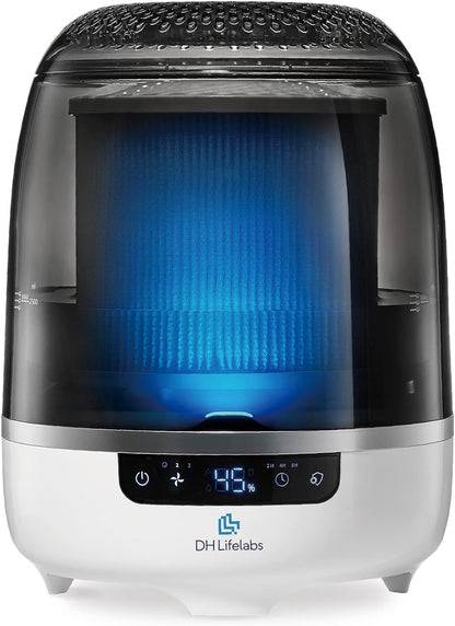 Bedroom Evaporative Humidifier, Humidifier and Air Purifier in One, with Hocl Generator, Mildew Remover, Pet Smoking Odor Eliminator, 538 Square Feet