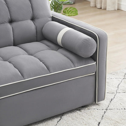 3 in 1 Sleeper Sofa Couch Bed for Living Room Apartment, Grey