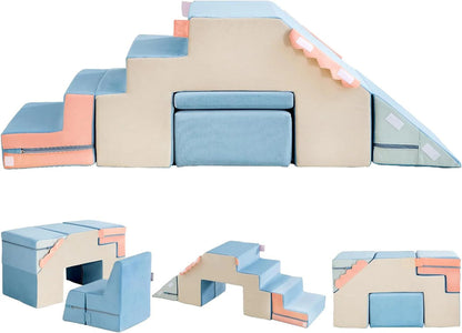 4 in 1 Toddler Foam Climbing Blocks, Indoor Soft Climbing and Crawling Toys