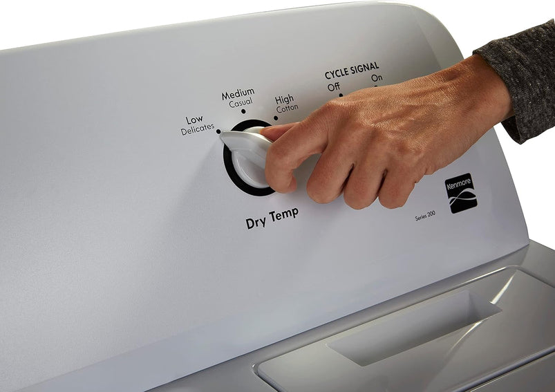 29 in Front Load Electric Dryer with Wrinkle Guard and 7.0 Cubic Ft. Total Capacity, White