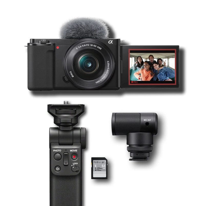 Alpha Zv-E10, Aps-C Interchangeable Lens Mirrorless Vlog Camera Kit, Black