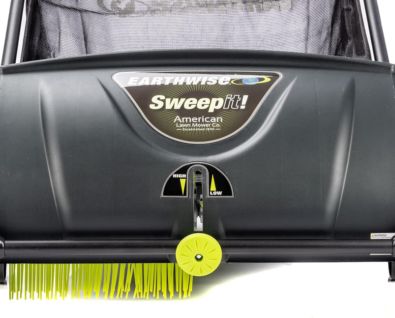 21-Inch Width Leaf and Grass Push Lawn Sweeper, Black