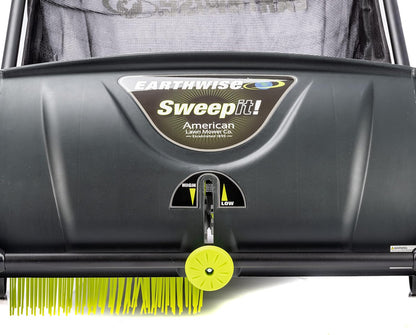 21-Inch Width Leaf and Grass Push Lawn Sweeper, Black