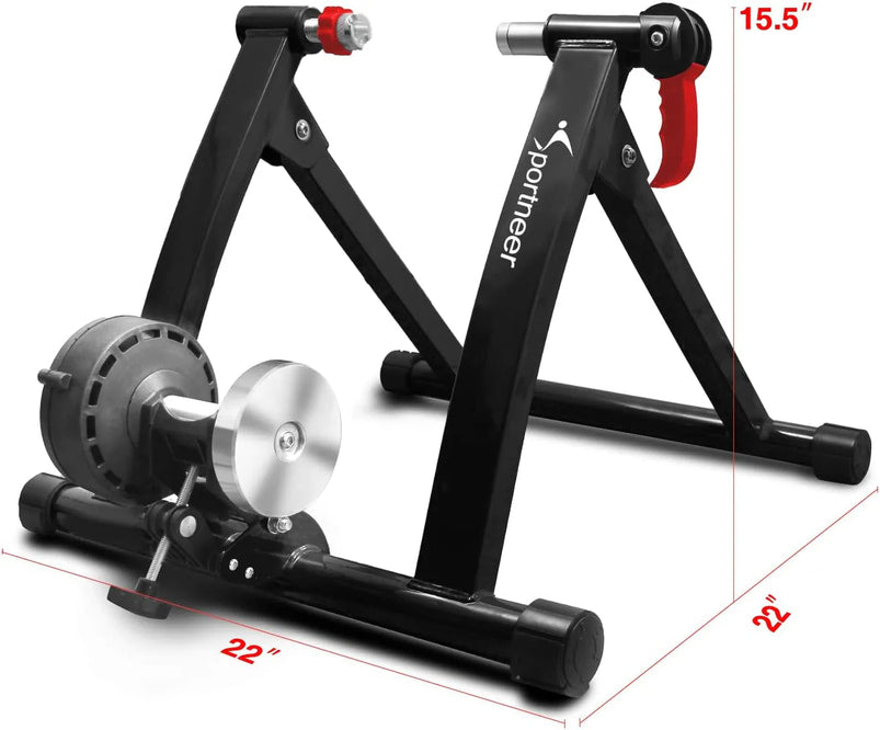 Bike Trainer Stand Indoor Riding, Sportneer Magnetic Stationary Bicycle Exercise Stand with Noise Reduction Wheel, 6 Resistance Adjustable