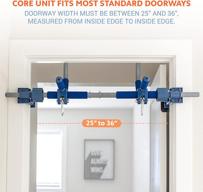 6 Piece Indoor Doorway Gym Set for Kids, Indoor Swing for Kids Includes Kids Swing Chair, Rings, Hanging Trapeze, Ladder, Swinging Rope and Pullup Bar