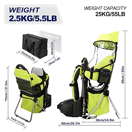 Besrey Child Carrier Lightweight Child Toddler Kids Carrier Backpack for Camping Hiking Grey