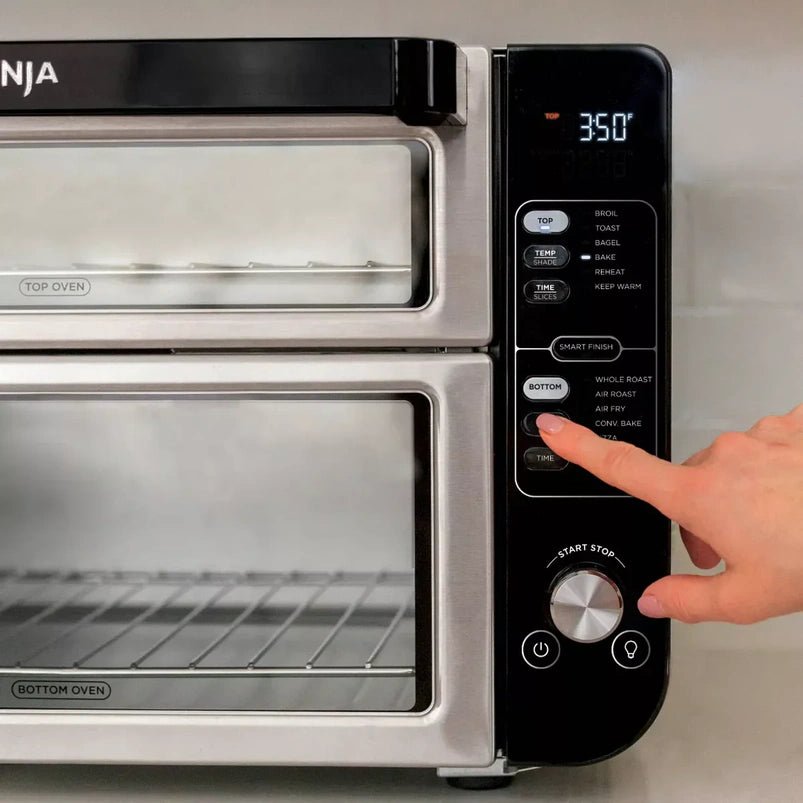 12-in-1 Double Oven with Flexdoor, Flavorseal Smart Finish, Rapid Top Oven, Convection and Air Fry Bottom Oven DCT401