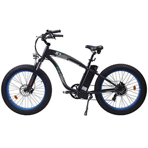 750W Electric Bike 26 Fat Tire Adult Electric Bicycles 48V 13Ah Removable Lithium Battery E-Bike with Suspension Fork Aluminium Frame Beach Snow