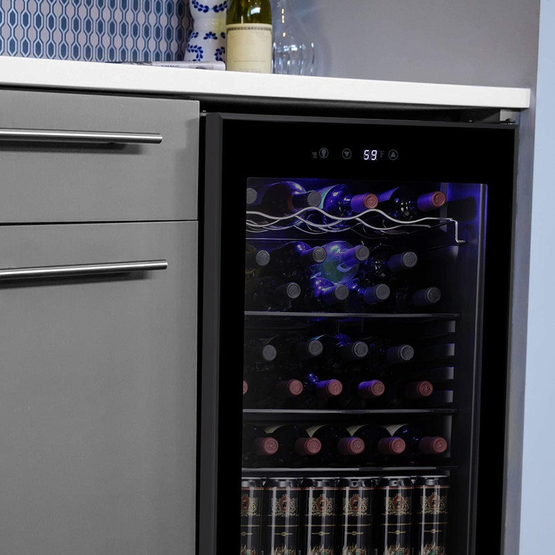 Antarctic Star 36 Bottle Wine Cooler/Cabinet Beverage Refrigerator Small Mini Wine Cellar Beer Soda Bar Fridge Quiet Operation Compressor Adjust
