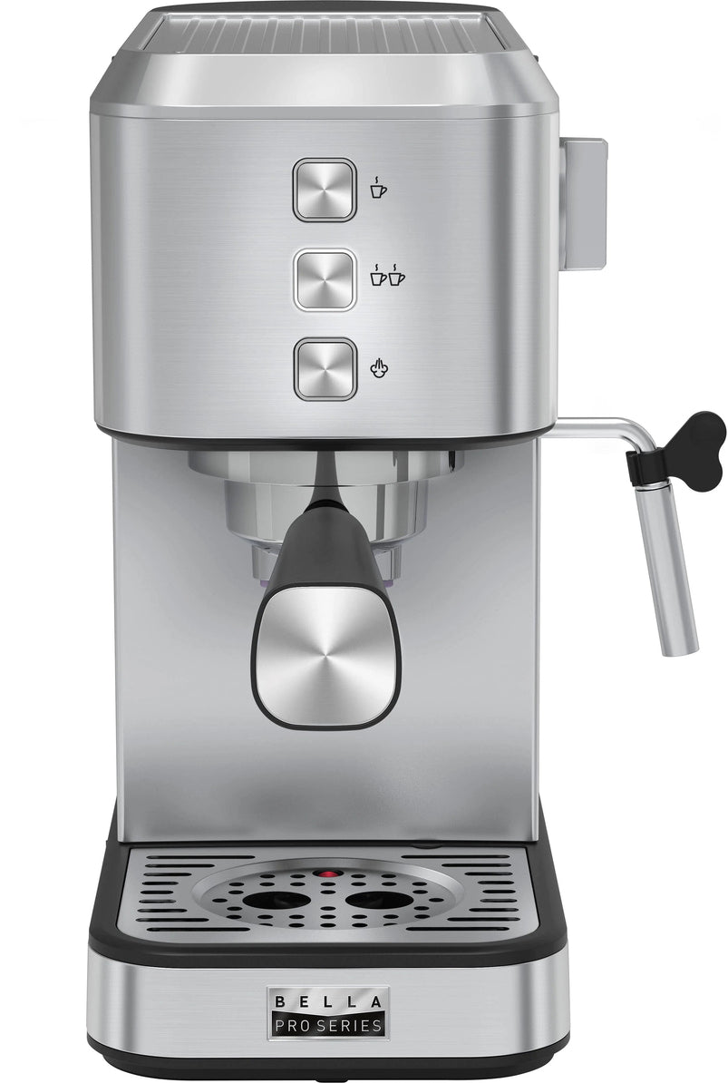 Bella Pro, Slim Espresso Machine with 20 Bars of Pressure, Stainless Steel