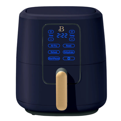 Beautiful 6 QT Air Fryer with Turbocrisp Technology and Touch-Activated Display, Starry Night by Drew Barrymore, Blue
