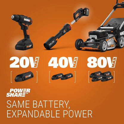 20V GT Revolution 12" 4.0Ah Cordless String Trimmer and Turbine Leaf Blower Power Share Combo Kit, WG930.3 Batteries and Charger Included