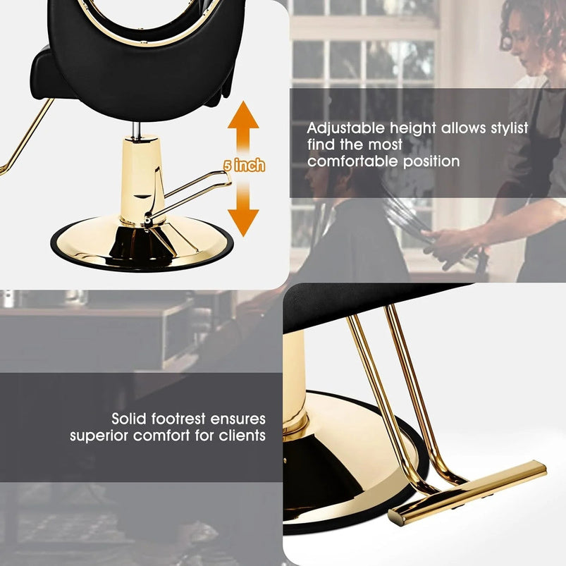 Artist Hand Salon Chair Reclining Barber Chair Oversized Hydraulic Pump Heavy Duty Hair Salon Chair 360 Degree Swivel Hair Chair for Hair Stylist
