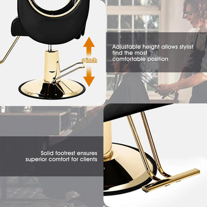 Artist Hand Salon Chair Reclining Barber Chair Oversized Hydraulic Pump Heavy Duty Hair Salon Chair 360 Degree Swivel Hair Chair for Hair Stylist