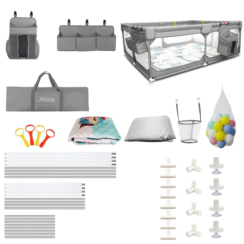 Baby Playpen with Mat 75" 59", Extra Large Playpen for Babies and Toddlers with Storage Bag, BPA-Free, Non-Toxic, Safe No Gaps Playards for Babies
