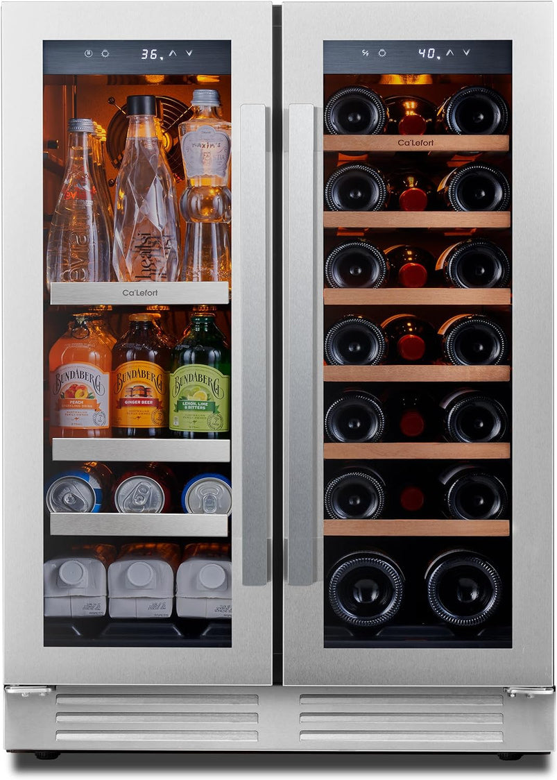 24 in Wine Cooler Refrigerator, 46 Bottle Wine Fridge Dual Zone with Modern Touch Intelligent Digital 40 Degree -65 Degree F Low Noise